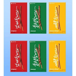 Pepero - Thank You Pack 6 Set ( Original x 2 + Choco Filled x 2 + Almond x 2) - Koreabe