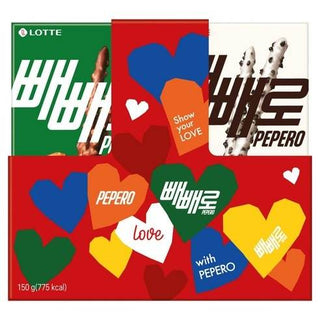 Pepero - 4 Set (Almond + White Cookie + Choco Cookie + Crunky) - Koreabe