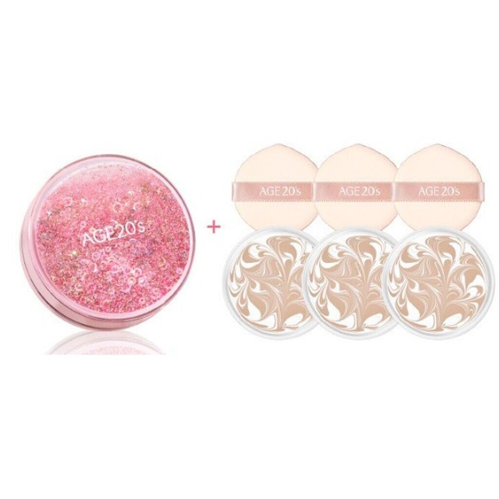 Age 20's - Shining Drop Edition Pink Pact + 3 refills - 4 Colors