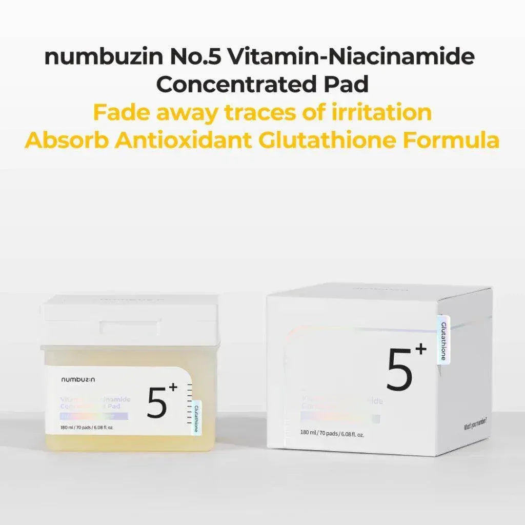numbuzin no 5 glutathione vitamin concentrated pad 180ml 70pads Numbuzin No.5+ Vitamin-Niacinamide Concentrated Pad 180ml(70Pads)