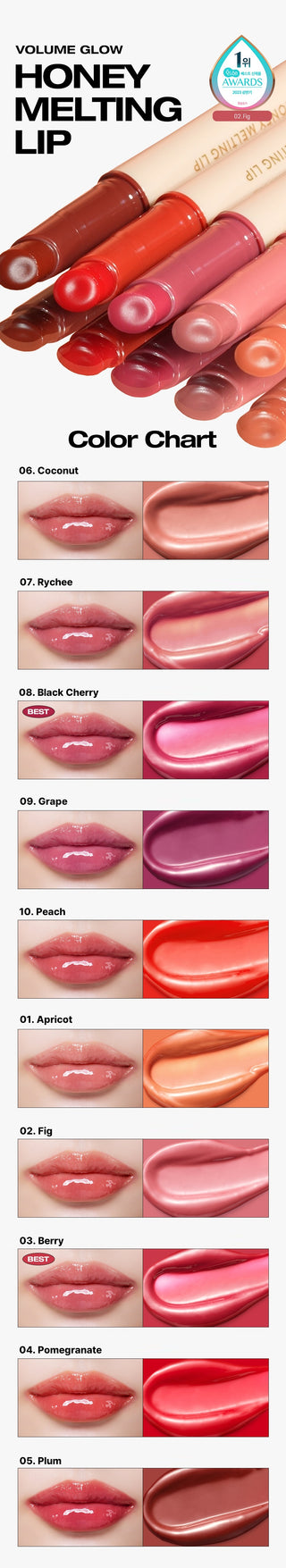 Nature Republic - Honey Melting Lip 10 Colors